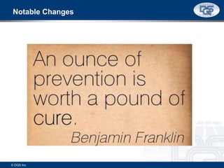 Notable Changes
© DQS Inc.
 