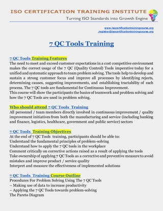 7 QC Tools | 7 QC TOOLS TRAINING | PDF