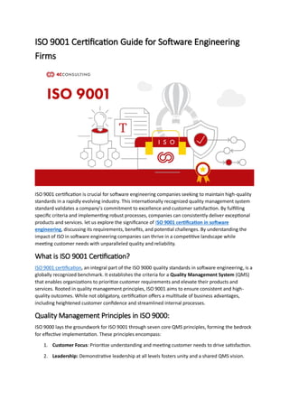 ISO 9001 Certification Guide for Software Engineering Firms | PDF