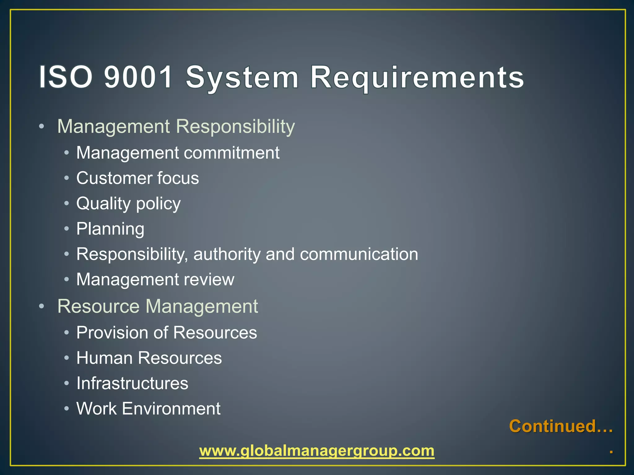 PPT Presentation on ISO 9001 Requirements | PPTX