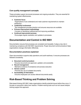 ISO 9001 Foundation Course Overview and Key Concepts Guide | PDF