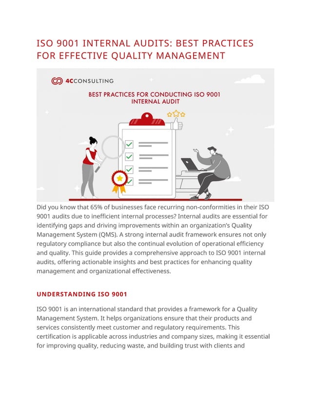 ISO 9001 INTERNAL AUDITS: BEST PRACTICES FOR EFFECTIVE QUALITY ...