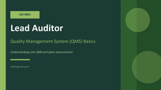 ISO 9001 Lead Auditor QMS Basics Certification Guide | PDF