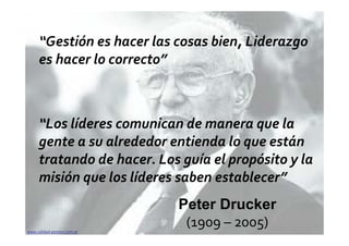 www.calidad‐gestion.com.arwww.calidad‐gestion.com.ar
“Gestión es hacer las cosas bien, Liderazgo 
es hacer lo correcto”
“L...