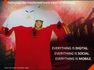 Technology has transformed every aspect of marketing EVERYTHING IS  DIGITAL . EVERYTHING IS  SOCIAL . EVERYTHING IS  MOBILE . adidas The Power of the Red | Spain 