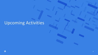 Upcoming Activities
22
 