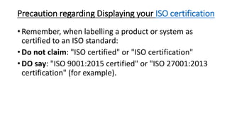 Iso Precaution Example ISO Certification | PPTX