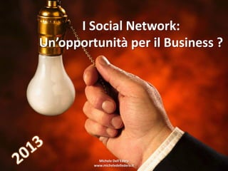 I Social Network:
Un’opportunità per il Business ?




           Michele Dell'Edera
         www.micheledelledera.it
 