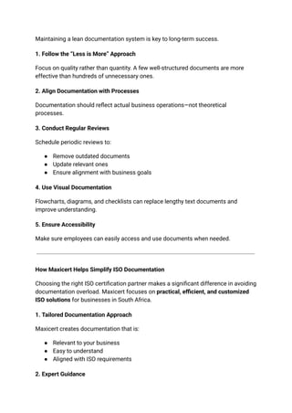 Overcoming ISO Documentation Overload in South African Businesses ...
