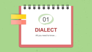 01
DIALECT
All you need to know…
 