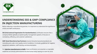 ISO & GMP Compliant Injection Manufacturers in Delhi | PPTX