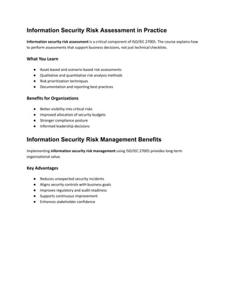 Complete Guide to ISO/IEC 27005 Information Security Risk Management | PDF