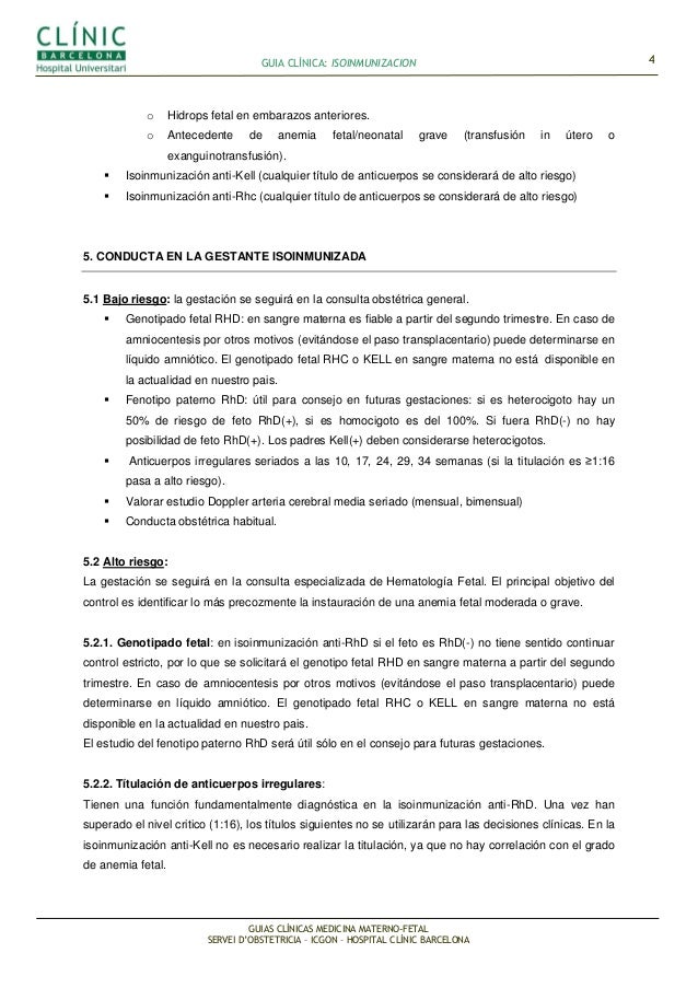 Isoimunizacion Y Transfusion Intrauterina