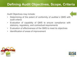 Applies the PDCA cycle to implementing, operating, monitoring, exercising, maintaining and improving the effectiveness of a QMSISO 19011:2002 does not explicitly mention process audits, but is written for application to all management system audits