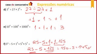 Expressões numéricas
 