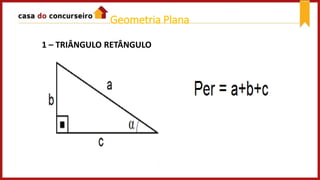 1 – TRIÂNGULO RETÂNGULO
Geometria Plana
 