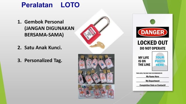 Isolasi Energi Lock Out Tag Out Safety Process | PPT