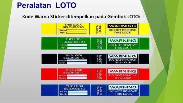 Isolasi Energi Lock Out Tag Out Safety Process | PPT