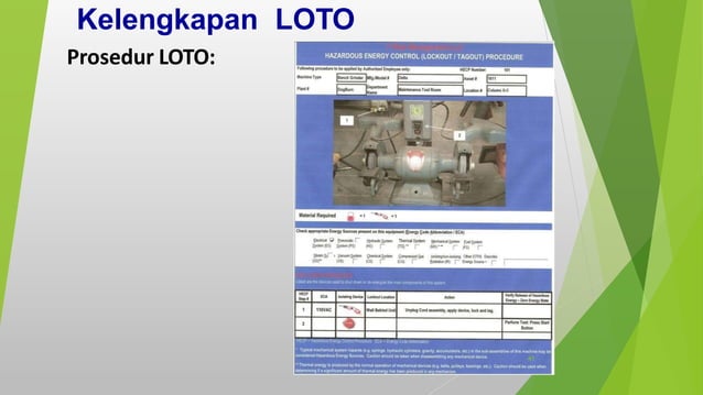 Isolasi Energi Lock Out Tag Out Safety Process | PPT