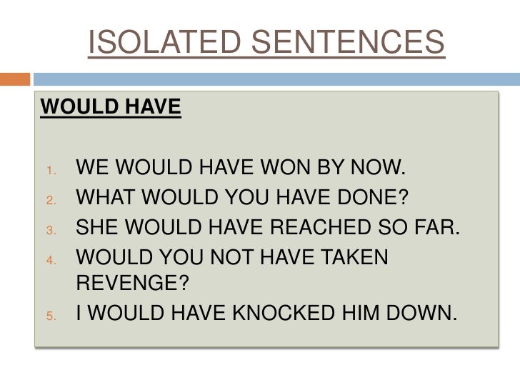 Isolated sentences