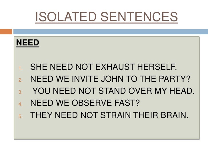 Isolated sentences