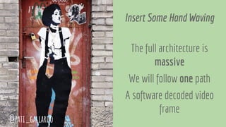 Insert Some Hand Waving
The full architecture is
massive
We will follow one path
A software decoded video
frame
@pati_gallardo
 