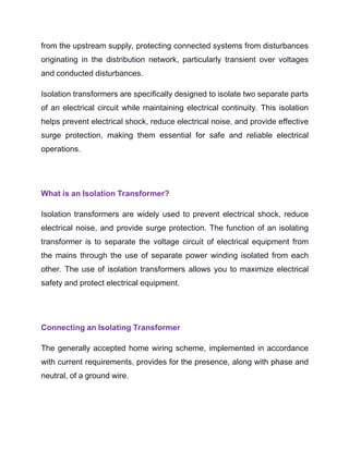 Upstream Isolation Isolation Transformer: Best Practices for Monitoring, & Maximum Safety ...