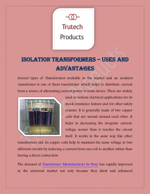 Isolation Transformer Manufacturers In Pune
