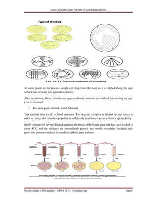 Isolation and Cultivation of Microorganisms | PDF