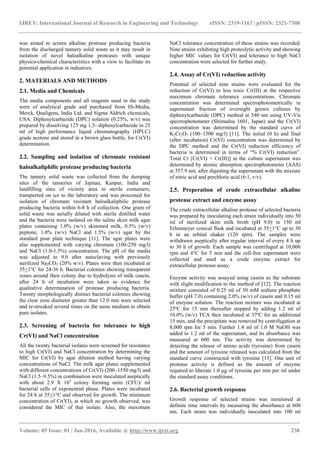 Isolation and screening of haloalkaline protease producing bacteria ...