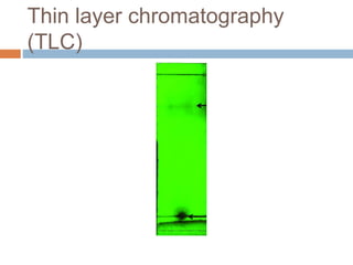 Thin layer chromatography
(TLC)
 