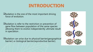 Isolation mechanism: Types of isolation - Geographical and reproductive ...