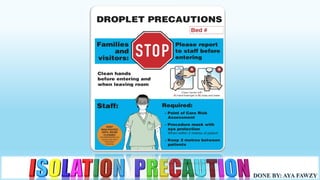 Iso Precaution Example Isolation precaution | PDF