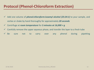 Isolation & purification of DNA from tissue | PPTX