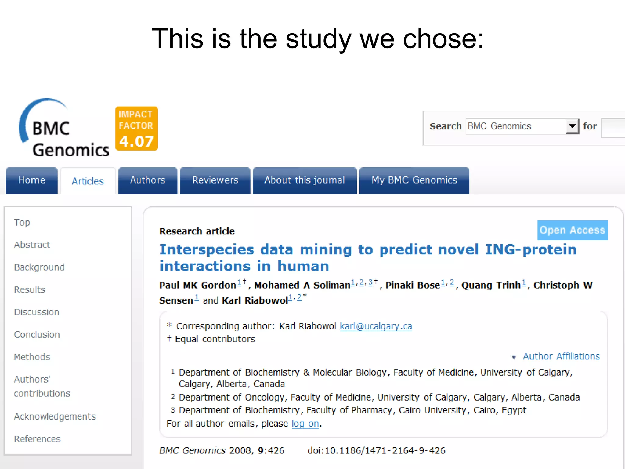 This is the study we chose:
 