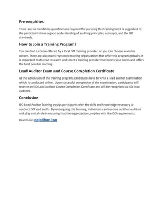 ISO Lead Auditor Training