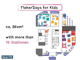 MakerDays for Kids
ca. 260m2
with more than
15 Stationen
 