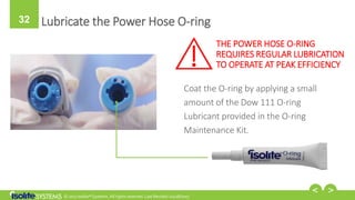 © 2017 Isolite® Systems. All rights reserved. Last Revised: 02/28/2017
32 Lubricate the Power Hose O-ring
Coat the O-ring ...