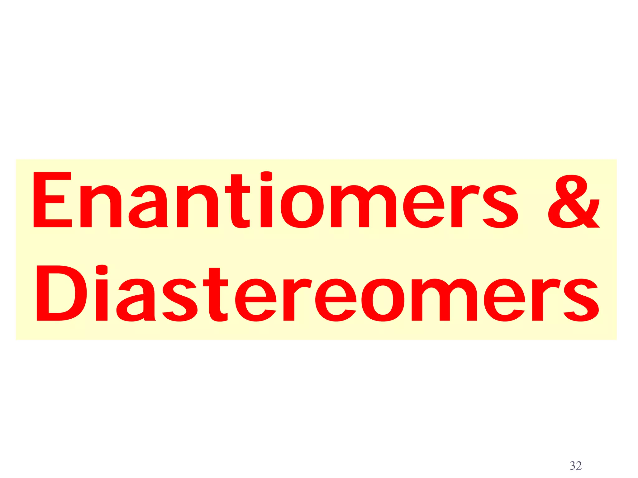 Enantiomers &
Diastereomers
            32
 