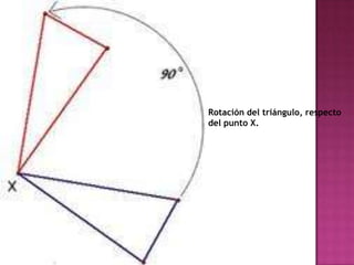 Rotación del triángulo, respecto
del punto X.
 