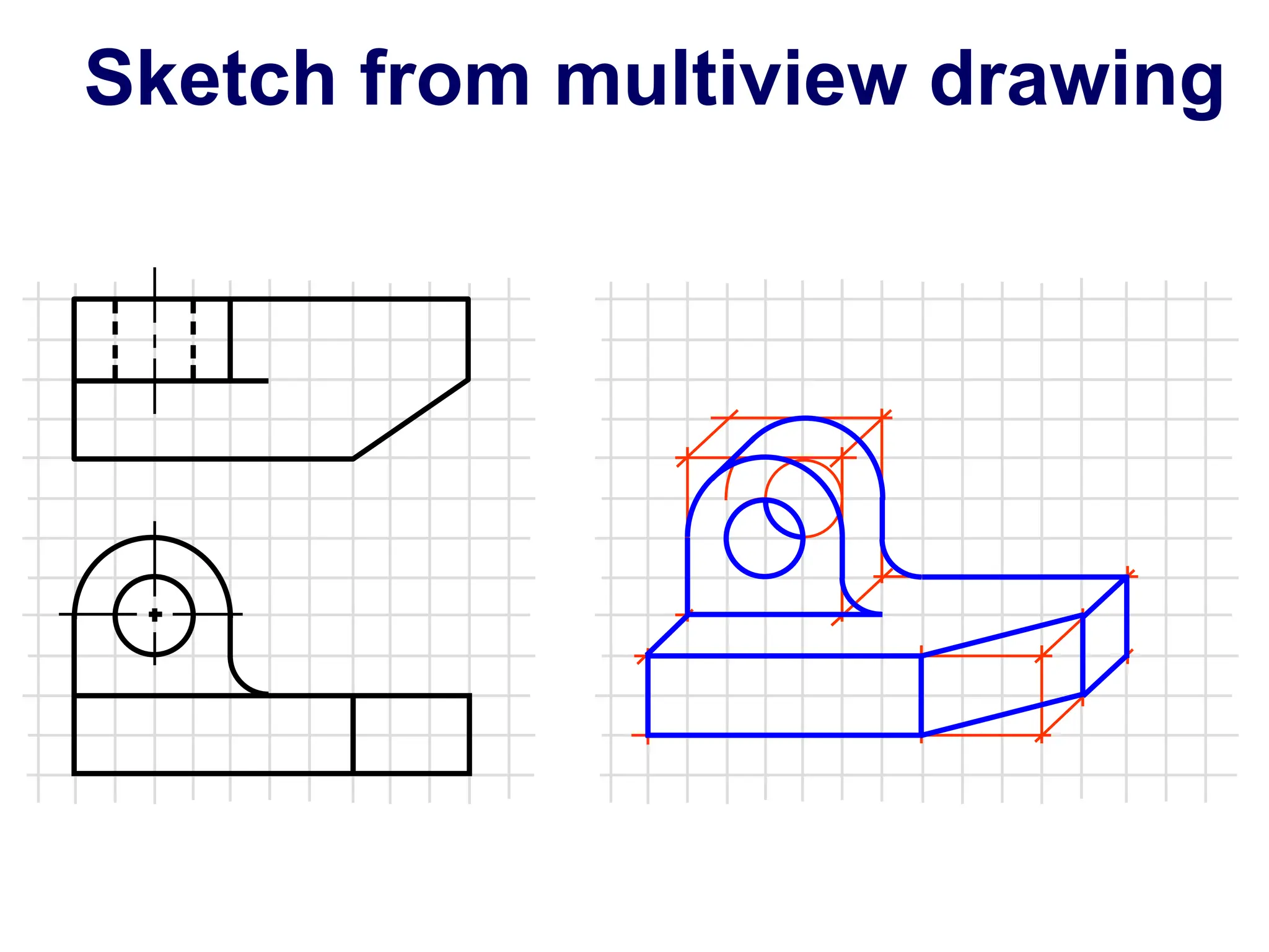 Sketch from multiview drawing
 