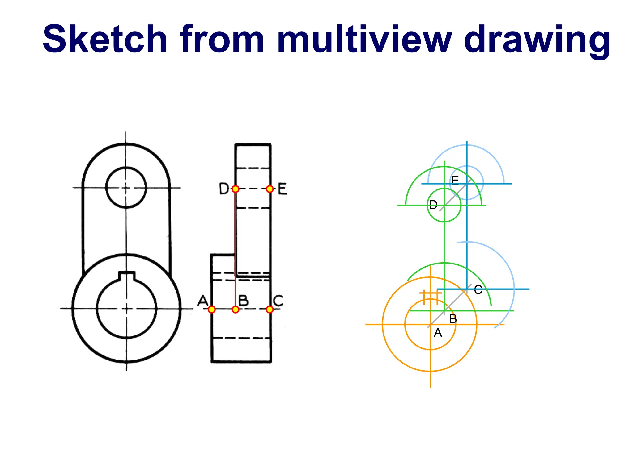 A
B
C
D
E
Sketch from multiview drawing
 