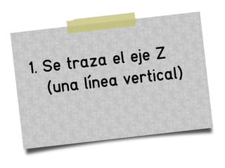 1. Se traza el eje Z
(una línea vertical)