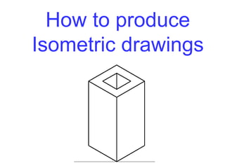 How to produce
Isometric drawings
 