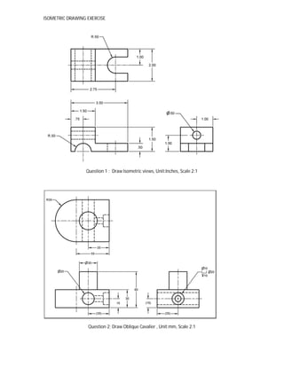 Isometric oblique drawing exercise PDF
