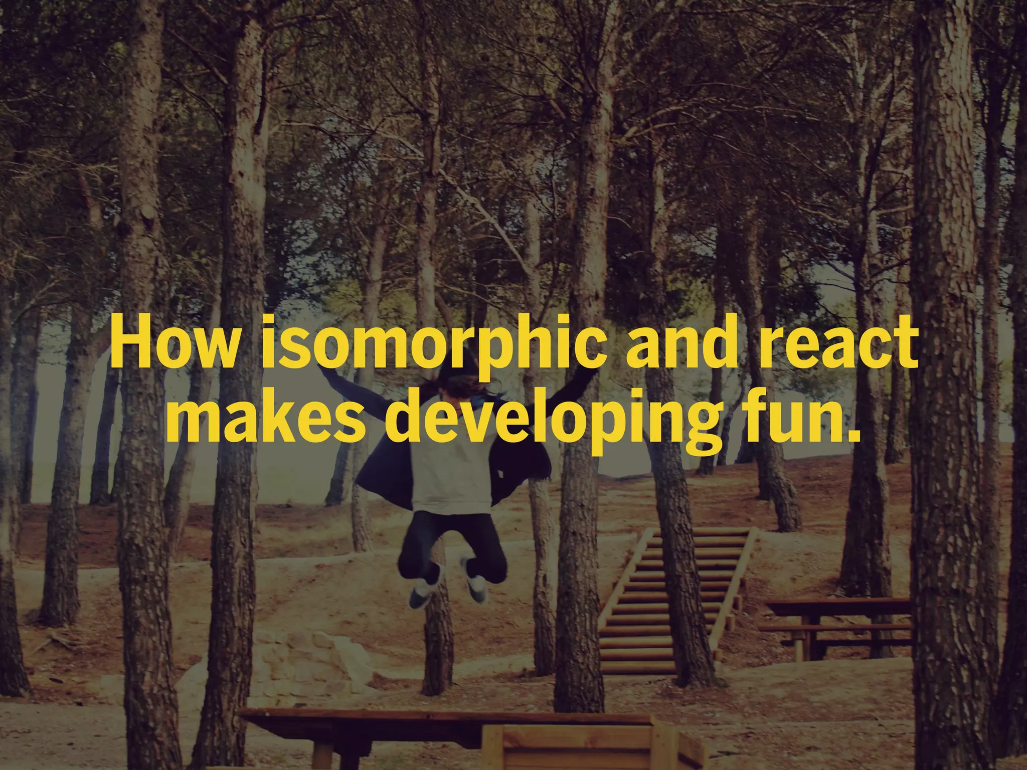 How isomorphic and react
makes developing fun.
 
