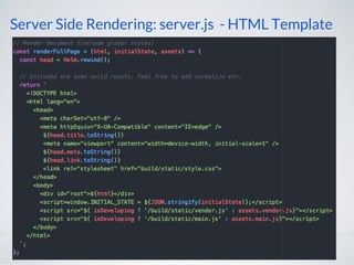 Server Side Rendering: server.js - HTML Template
 