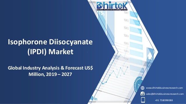 www.dhirtekbusinessresearch.com
sales@dhirtekbusinessresearch.com
+91 7580990088
Isophorone Diisocyanate
(IPDI) Market
Global Industry Analysis & Forecast US$
Million, 2019 – 2027
 