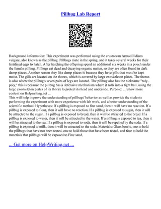 Isopod Lab Report | PDF