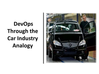 DevOps
Through the
Car Industry
Analogy
 